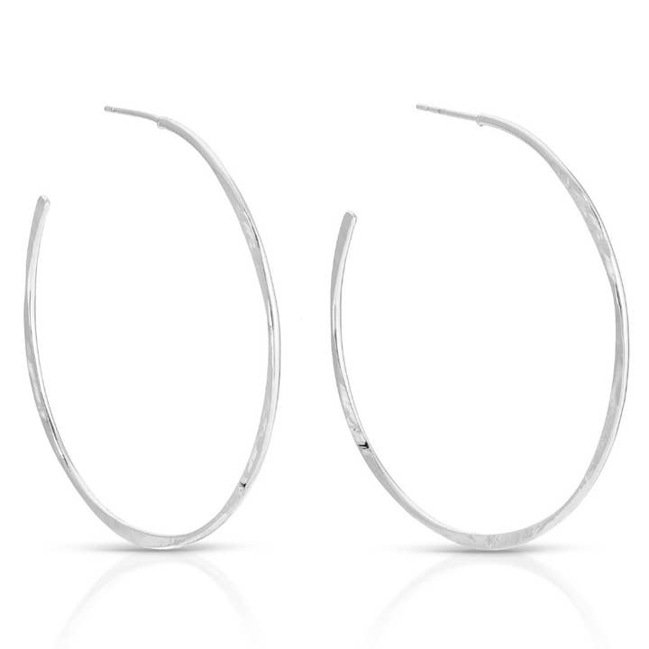 Splendid Iris Large Textured Delicate Hoops