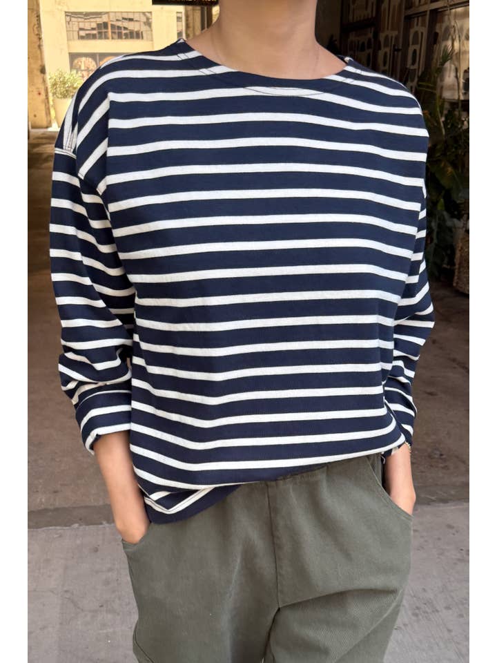 Le Bon Shoppe Sailor Top White Stripe on Navy