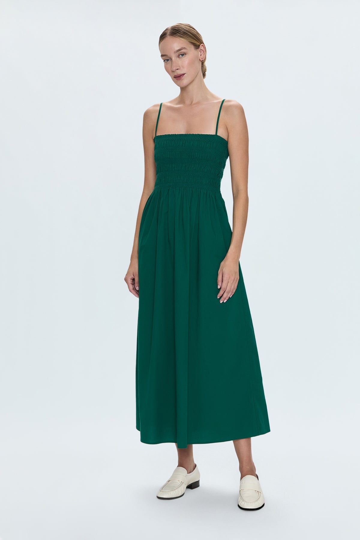 Pistola Bianca Shirred Bodice Dress in Sage - Size XL Pistola Bianca Shirred Bodice Dress in Sage - Size XL