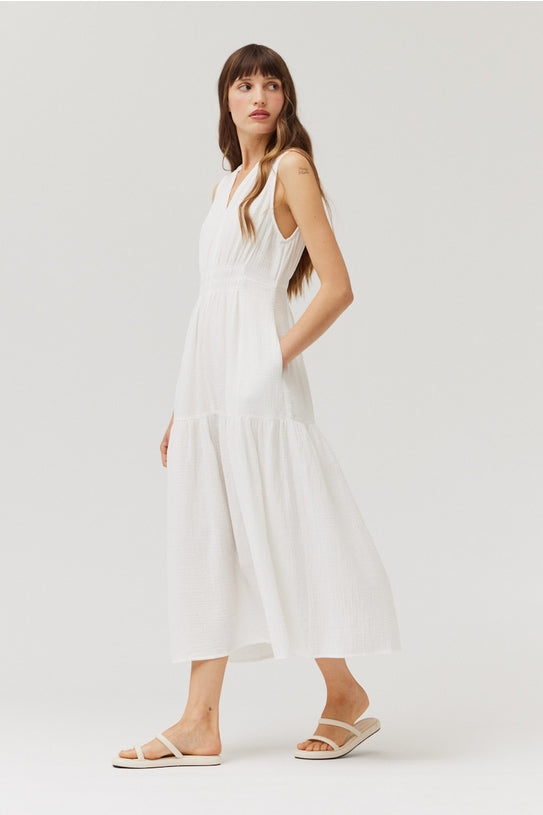 NYLAND Rin Solid Gauze Midi Dress