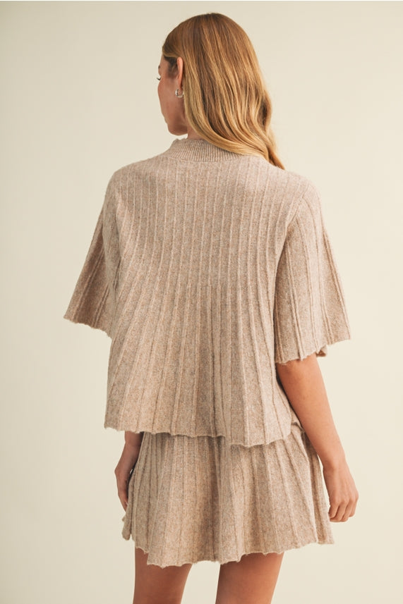 NYLAND Bell Sleeve Wide-Rib Knit Top