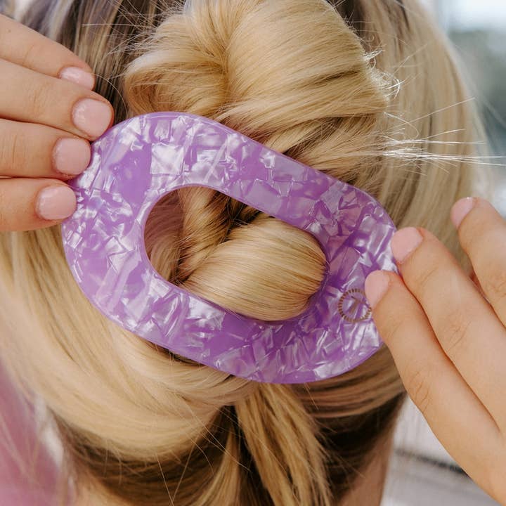 TELETIES Round Flat Hair Clip - Large