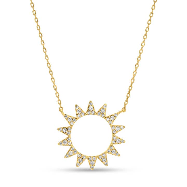Splendid Iris Pavé Sun Necklace