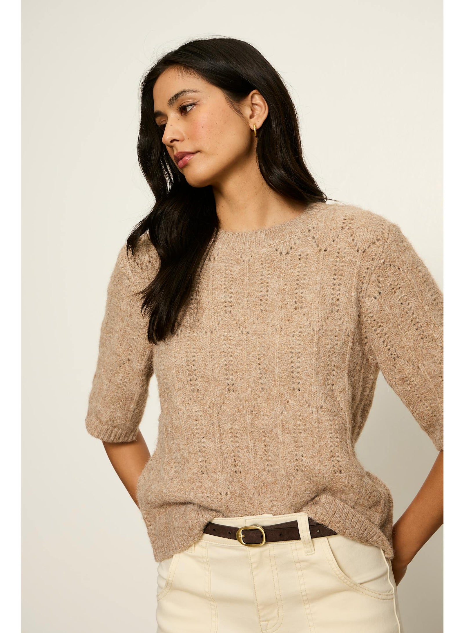 Sanctuary Pointelle Sweater Tee in Black