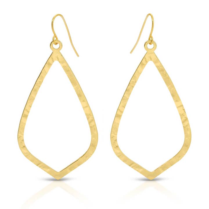 Splendid Iris Long Textured Teardrop Earrings