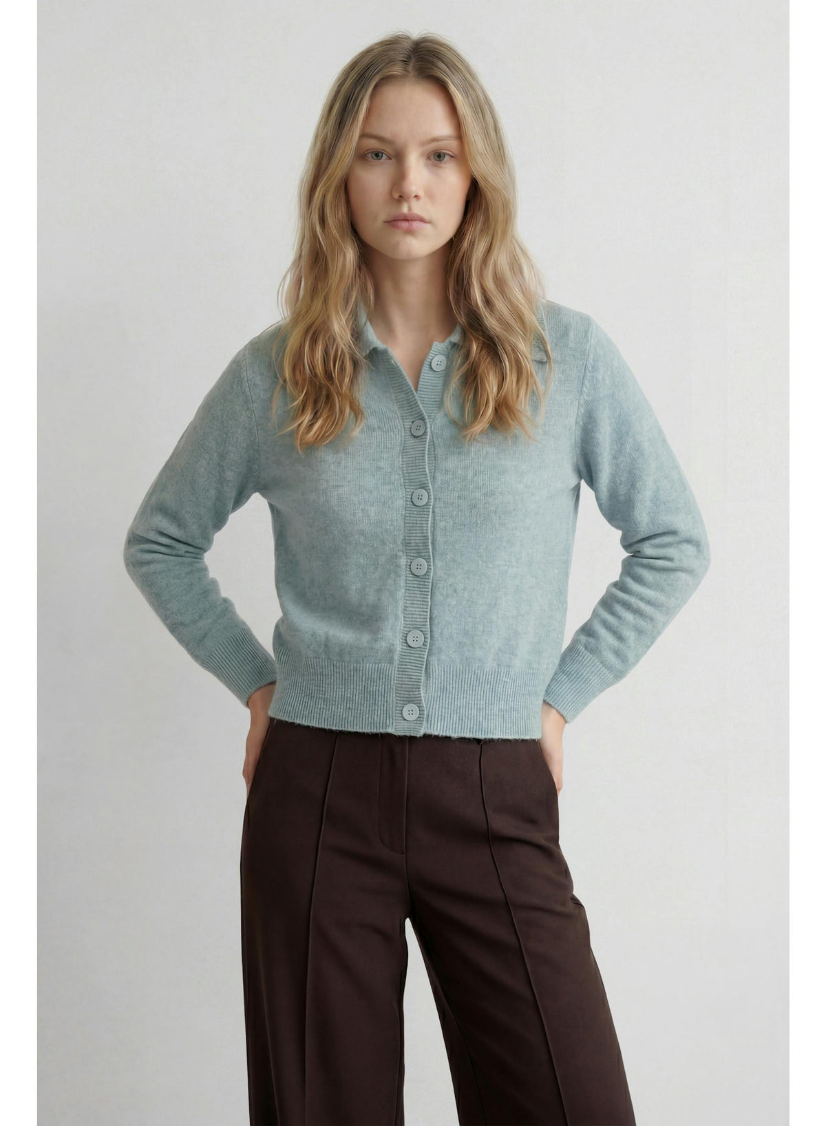 DELUC Supertramp Polo Cardigan Light Blue