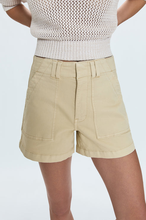 PISTOLA Marissa High Rise Utility Short in Custard Yellow