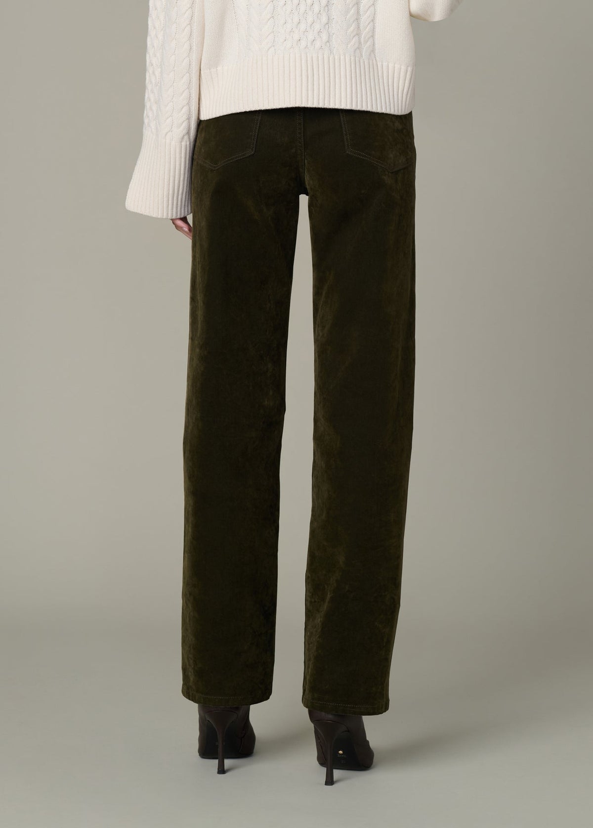 JOE&#39;S JEANS The Margot Straight Flocked in Olive