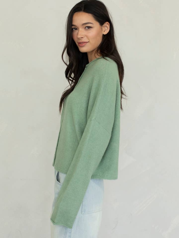 Things Between Mismatch Buttons Piper Cardigan Matcha