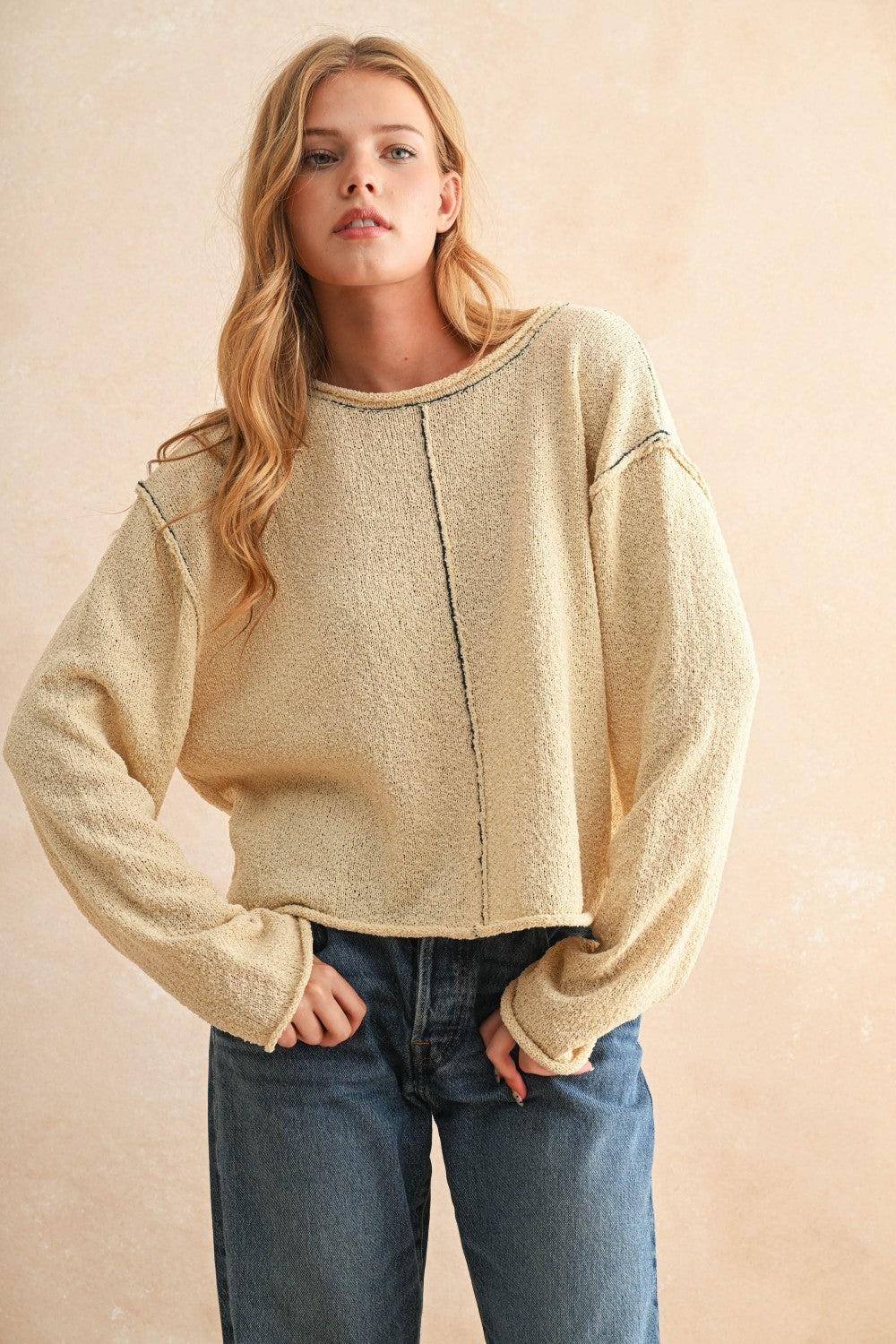 NYLAND Taleah Light Weight Stitch Contrasted Sweater
