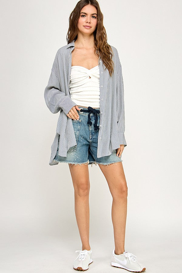 NYLAND Andi  Slouchy Button Front Top