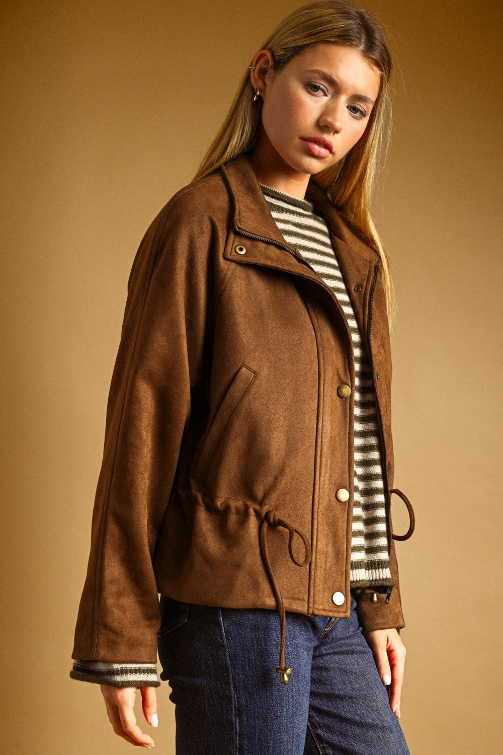 NYLAND Kimia Suede High Collar Jacket