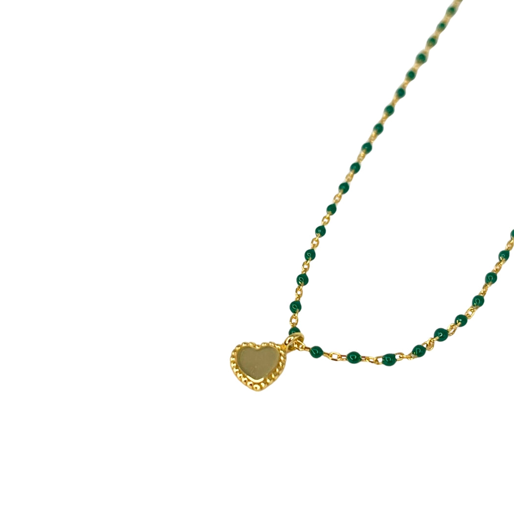 SAHIRA Elsa Mini Heart Necklace Green
