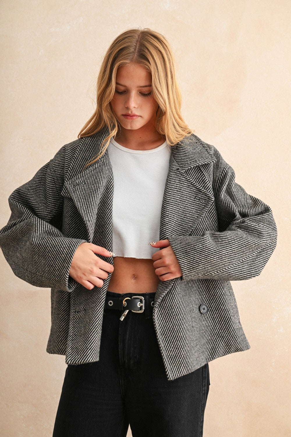 NYLAND Dulcie Herringbone Cape Style Jacket