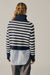 DELUC Pugliese Striped Turtleneck Sweater Navy and Ecru