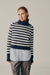 DELUC Pugliese Striped Turtleneck Sweater Navy and Ecru