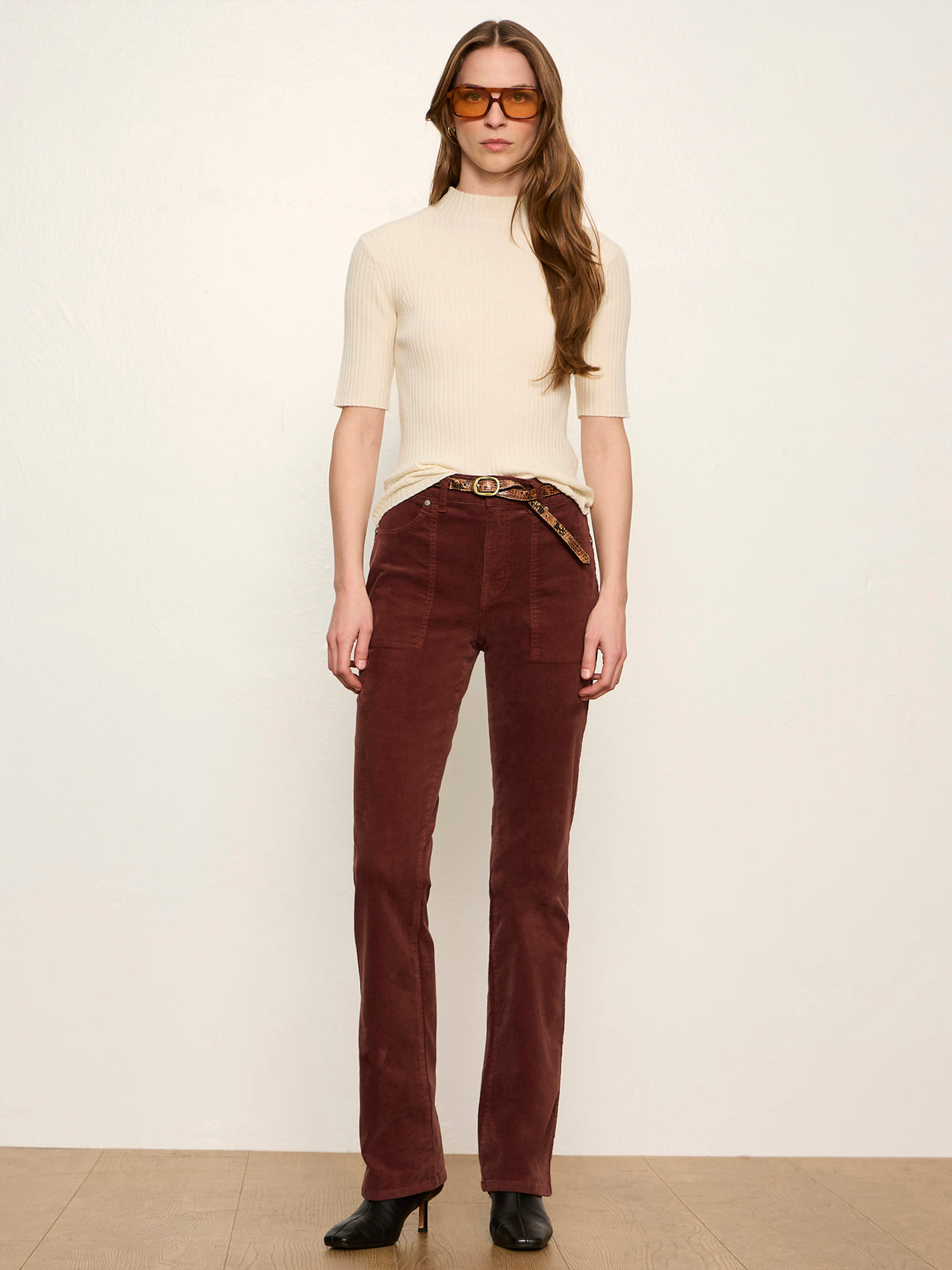 Sanctuary High Neck Ribbed Top