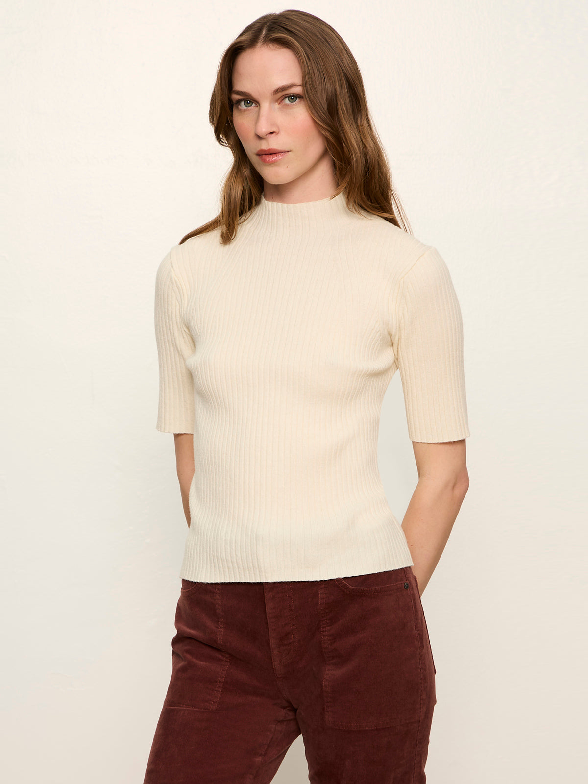 Sanctuary High Neck Ribbed Top