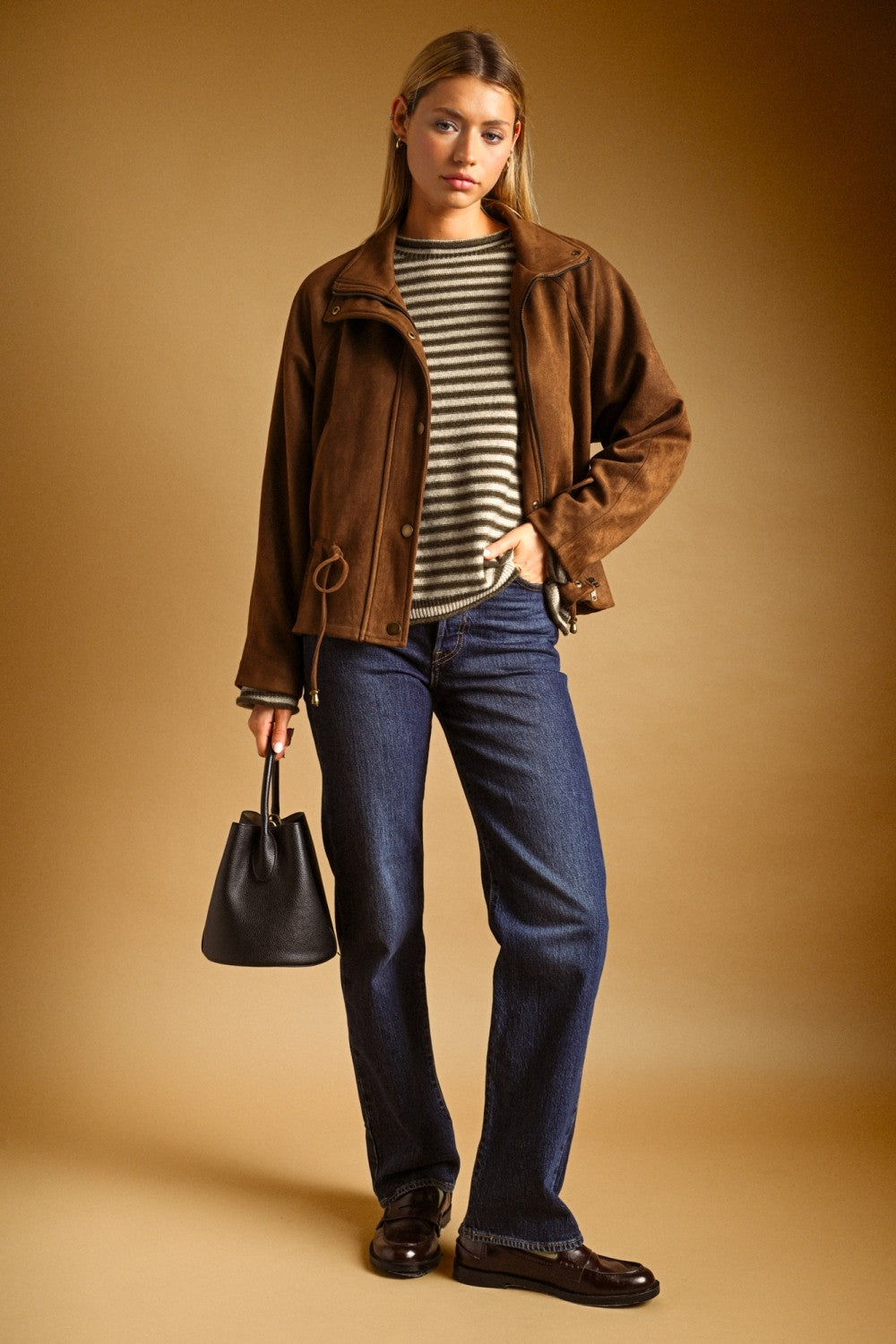 NYLAND Kimia Suede High Collar Jacket