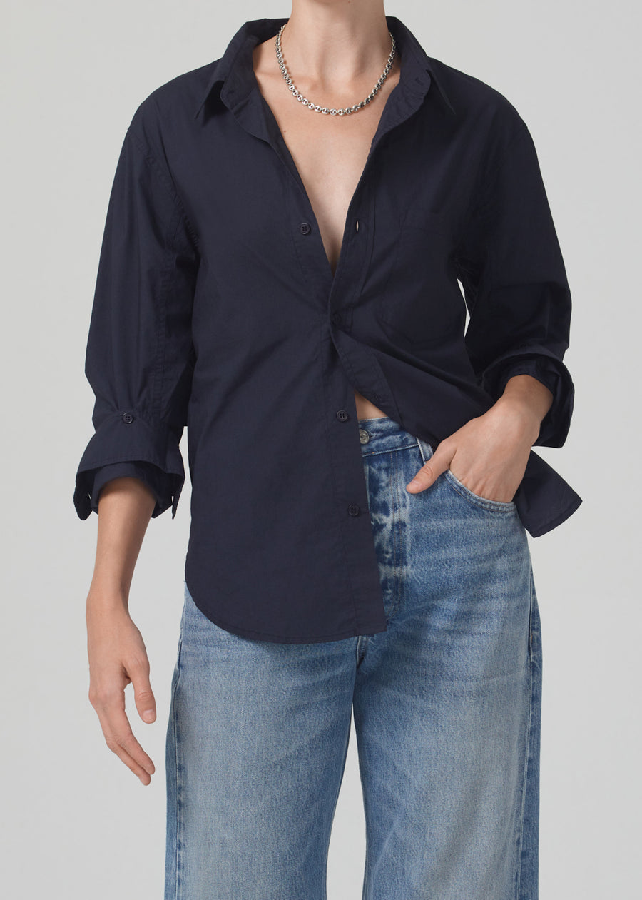 Citizens of Humanity Kayla Shrunken Shirt Navy