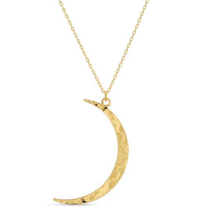 Splendid Iris Gilded Moon Crescent Necklace