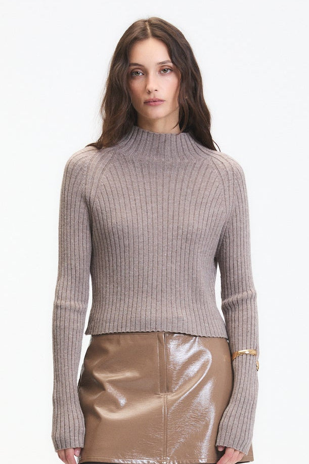 DELUC Randy Crop Sweater in Mink