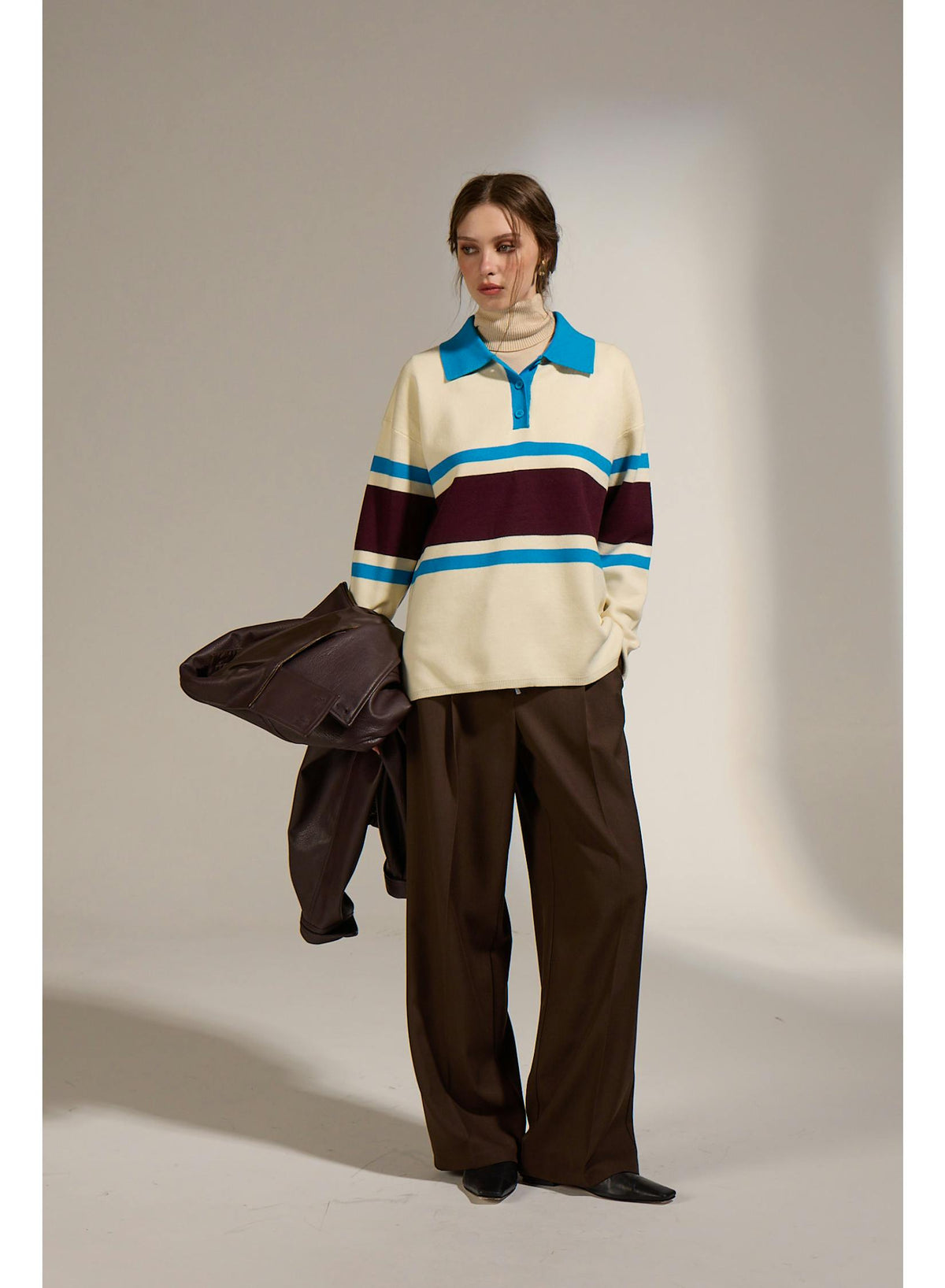 DELUC Radiohead Striped Polo Sweater
