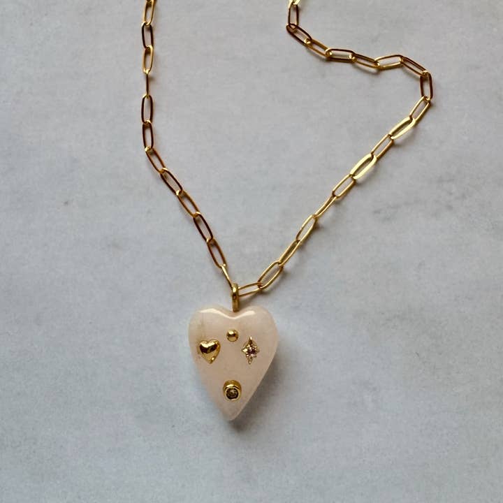 Jessica Matrasko Cordelia Gemstone Heart Pendant