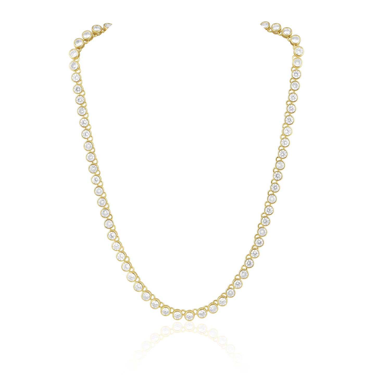 SAHIRA Bezel Tennis Necklace Gold