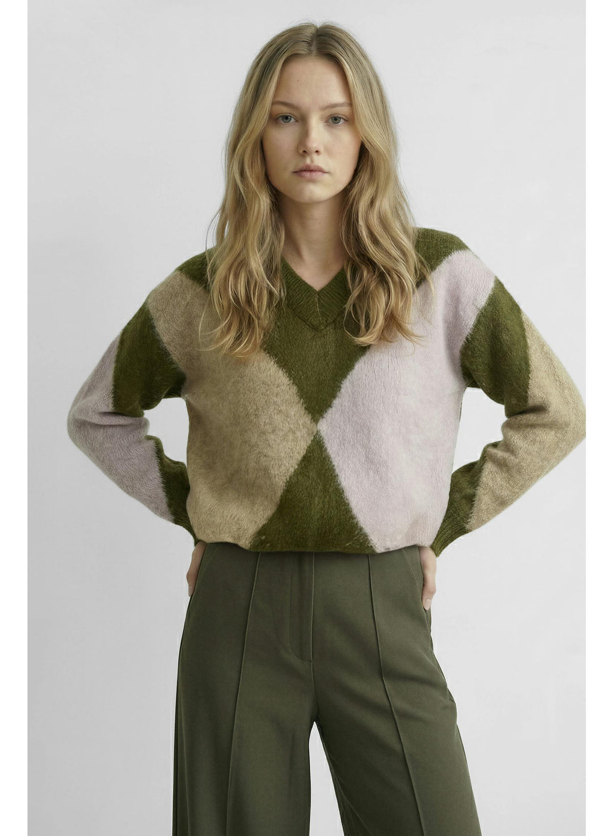 DELUC Micah Sweater Dark Olive Lilac