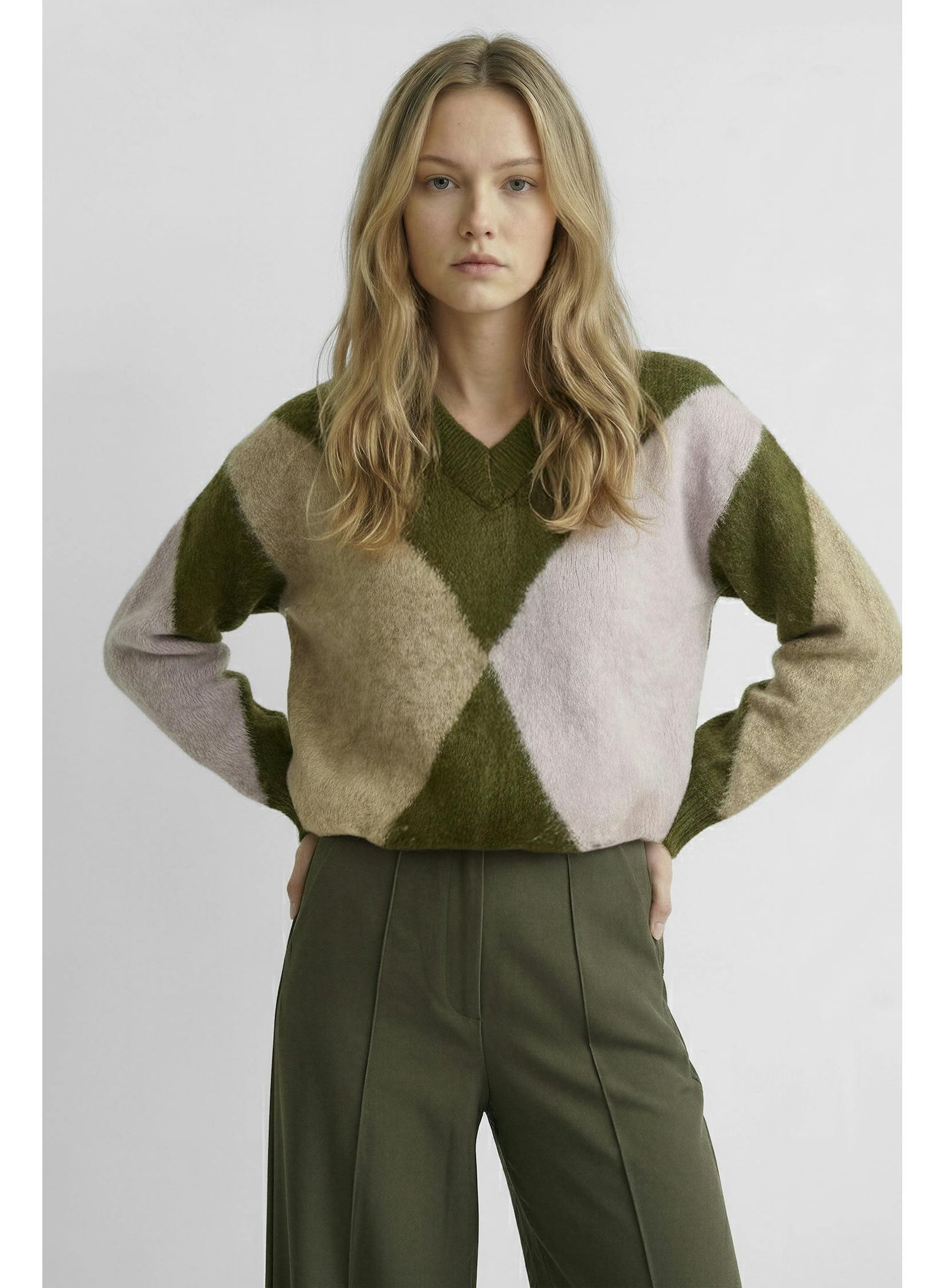 DELUC Micah Sweater Dark Olive Lilac