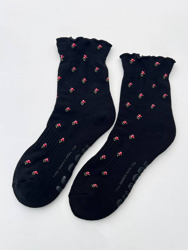 Le Bon Shoppe Petal Ruffled Hugger Crew Socks