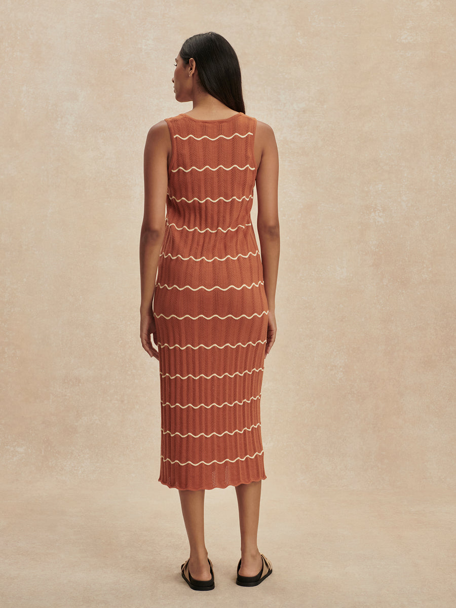 Varley Yuna Scallop Knit Dress
