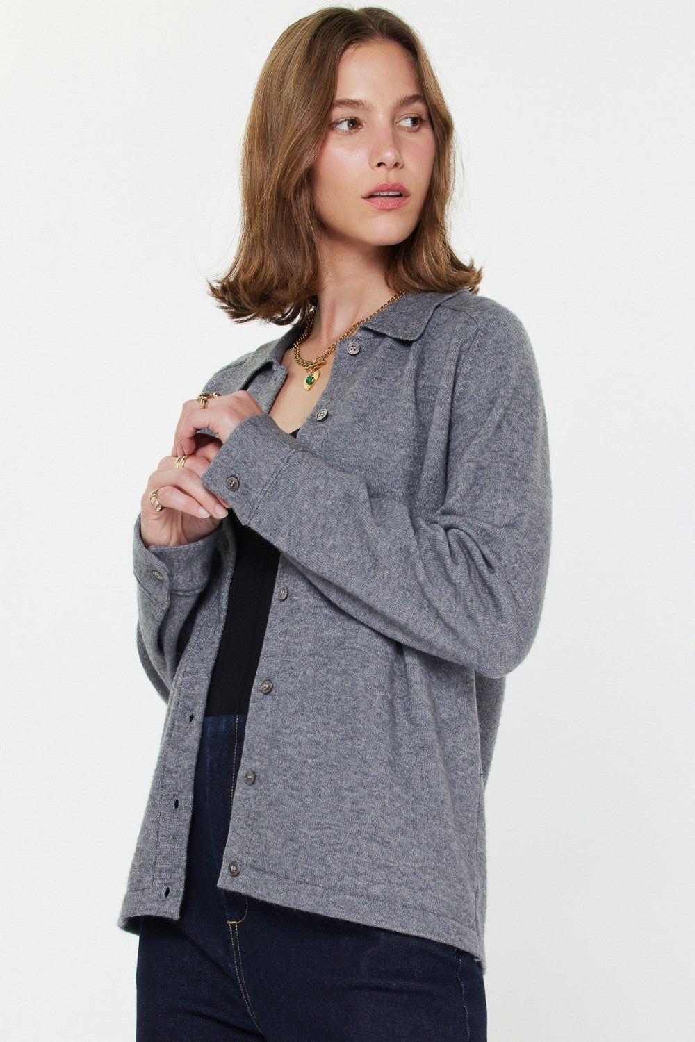 NYLAND Decima Button Up LS Knit Shacket