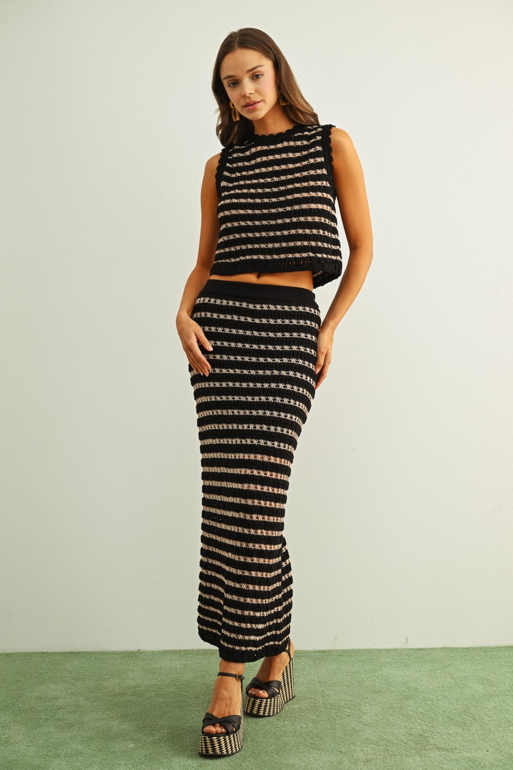 NYLAND Kerensa Crochet Knit Crop Top