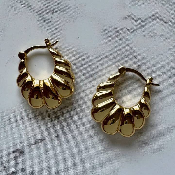 Jessica Matrasko Honey Croissant Hoop Earrings