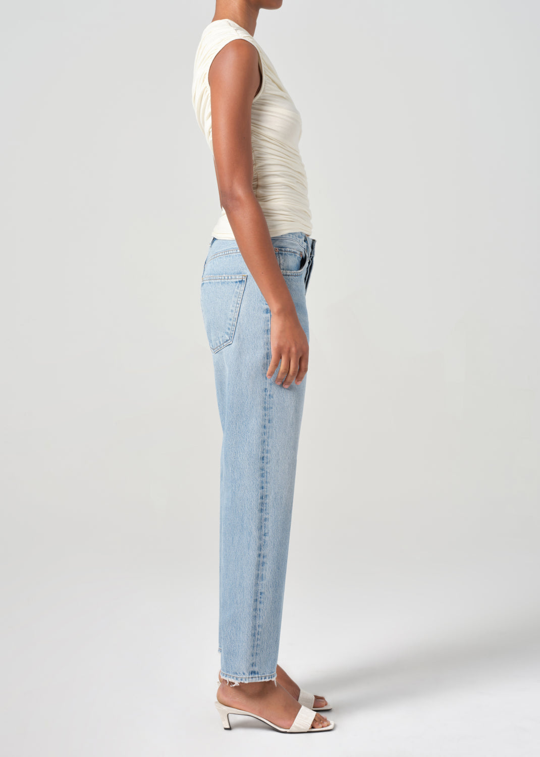 AGOLDE 90's Crop Mid Rise Loose Straight in Force