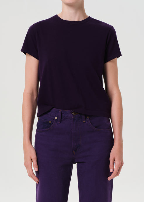 AGOLDE Adine Shrunken Tee in Cordial