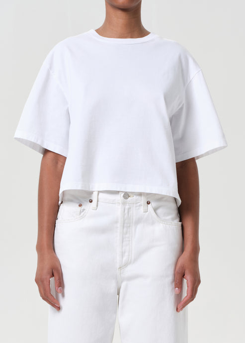 AGOLDE Sulma Drop Shoulder Tee in White