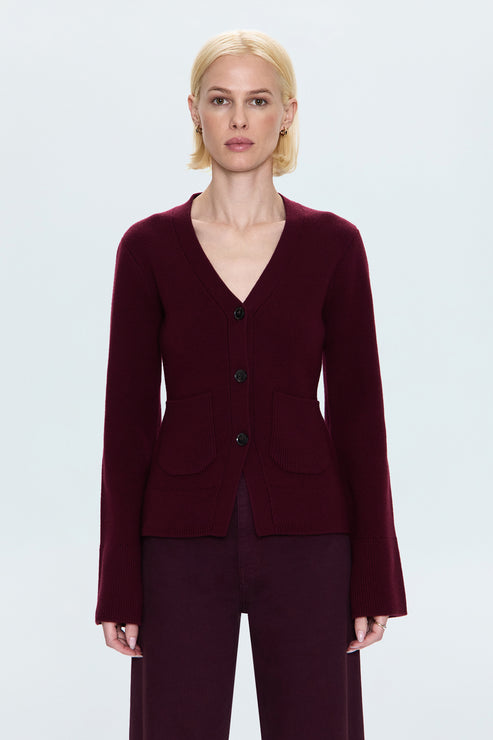 PISTOLA Aeron Cardigan Claret