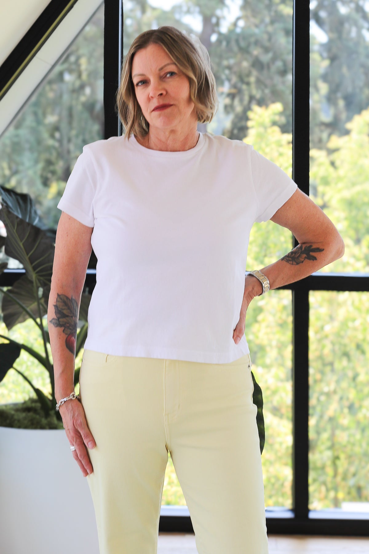 AGOLDE Adine Shrunken Tee White