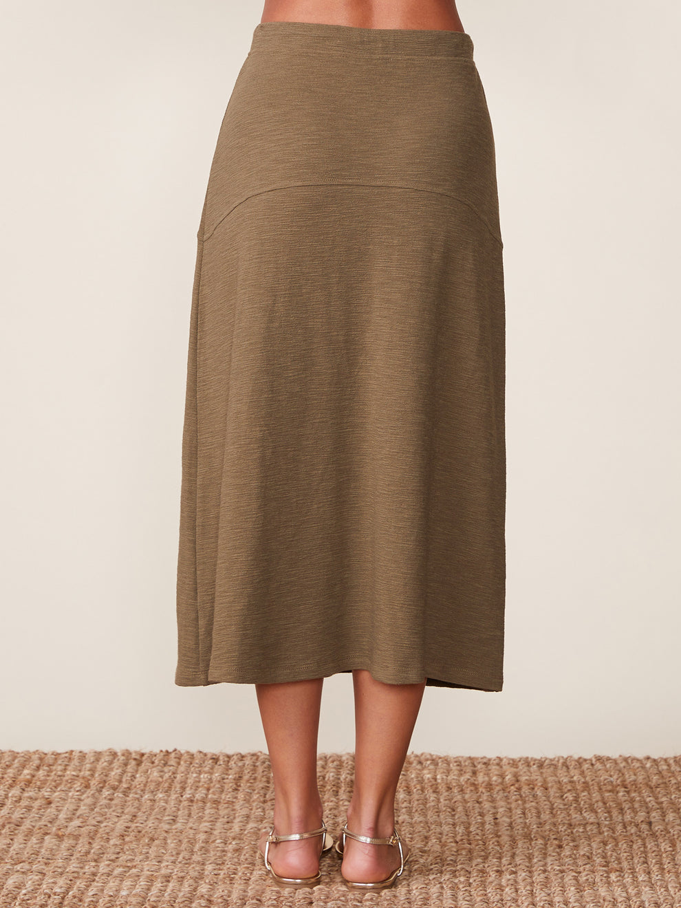 Anthem the Label Textured Knit Flare Midi Skirt