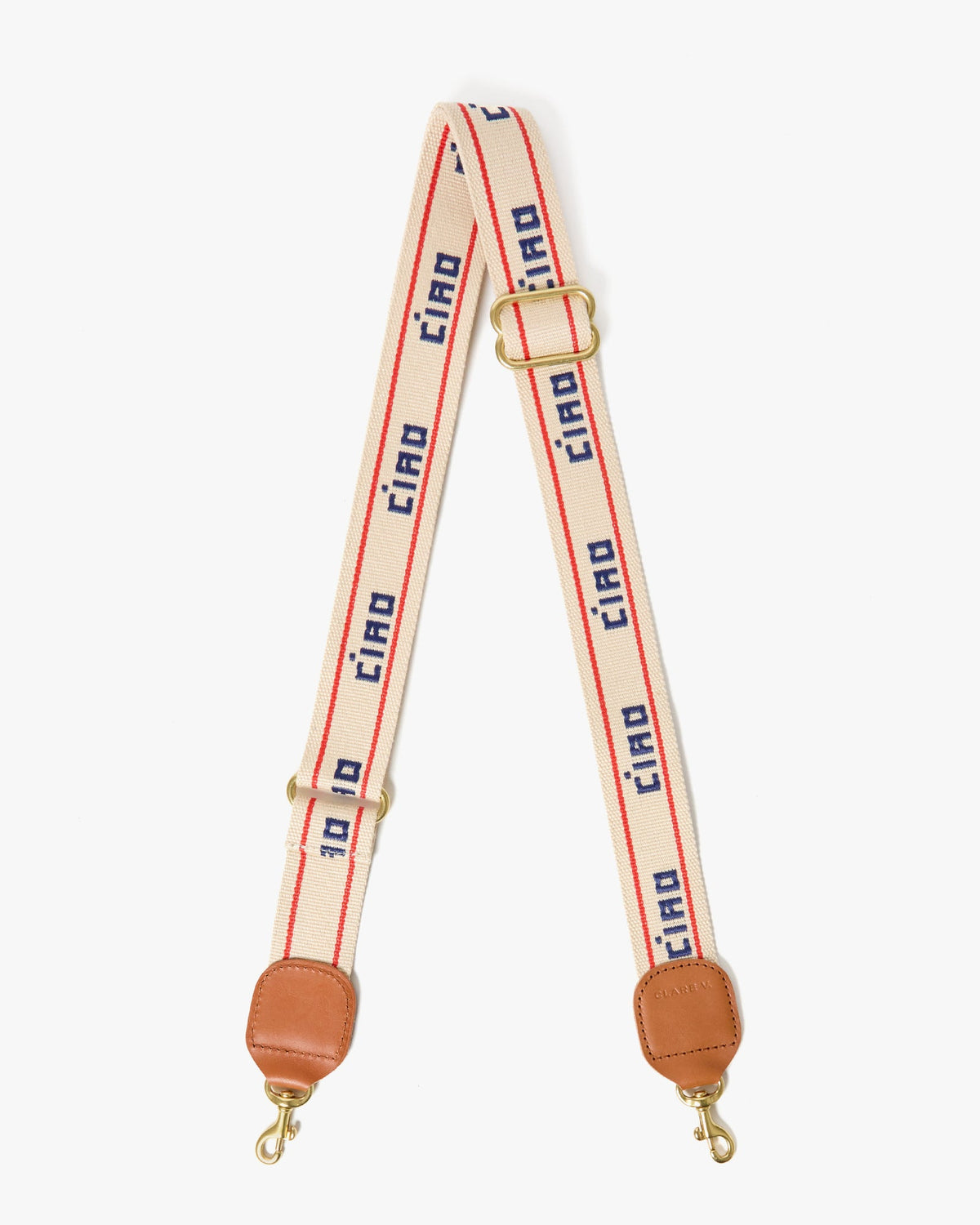 Clare V. Adjustable Crossbody Strap Cream Navy Double Stripe