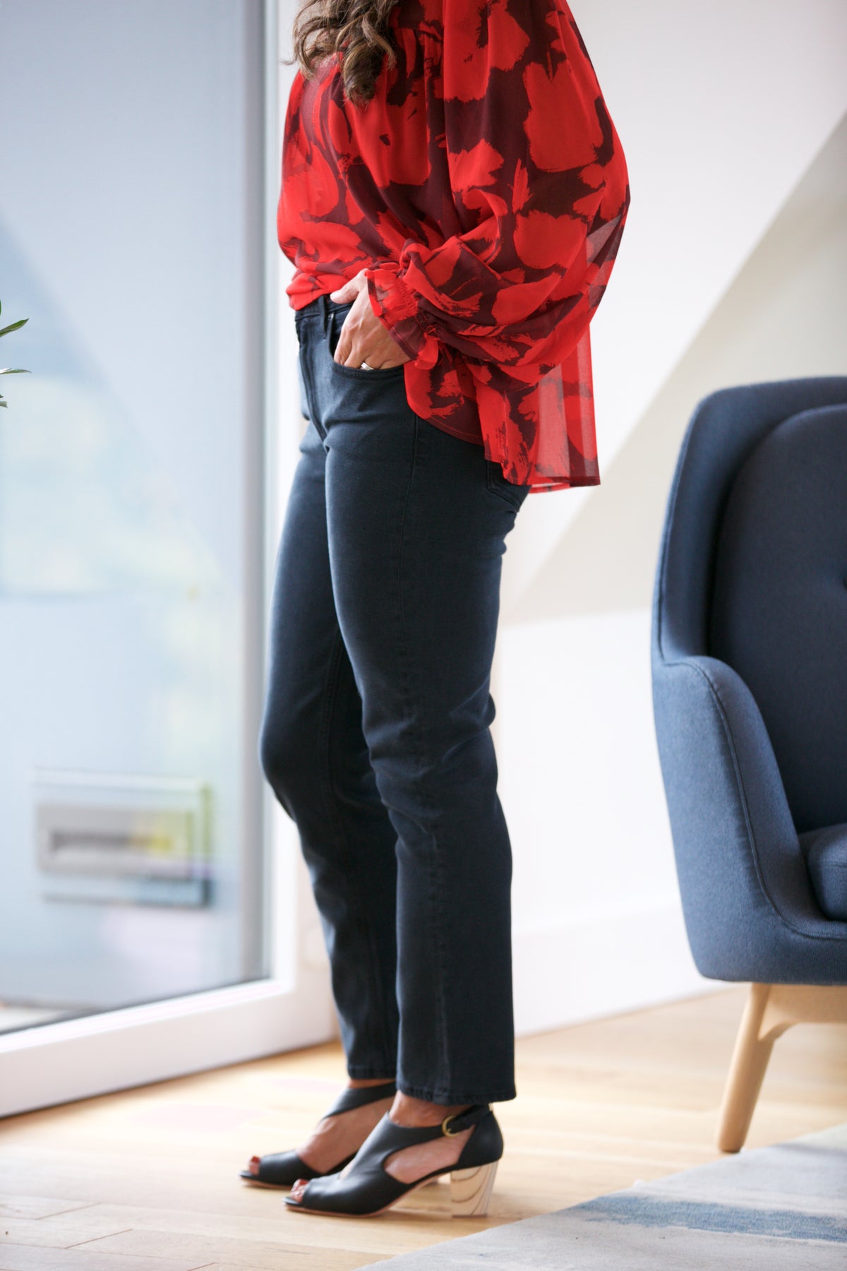 AGOLDE Kye Mid Rise Straight Crop in Pepper