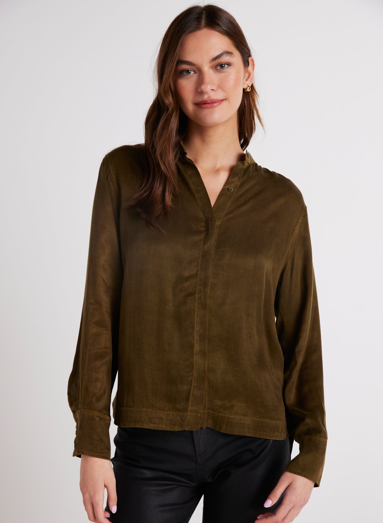 Bella Dahl Mandarin Collar Button Down