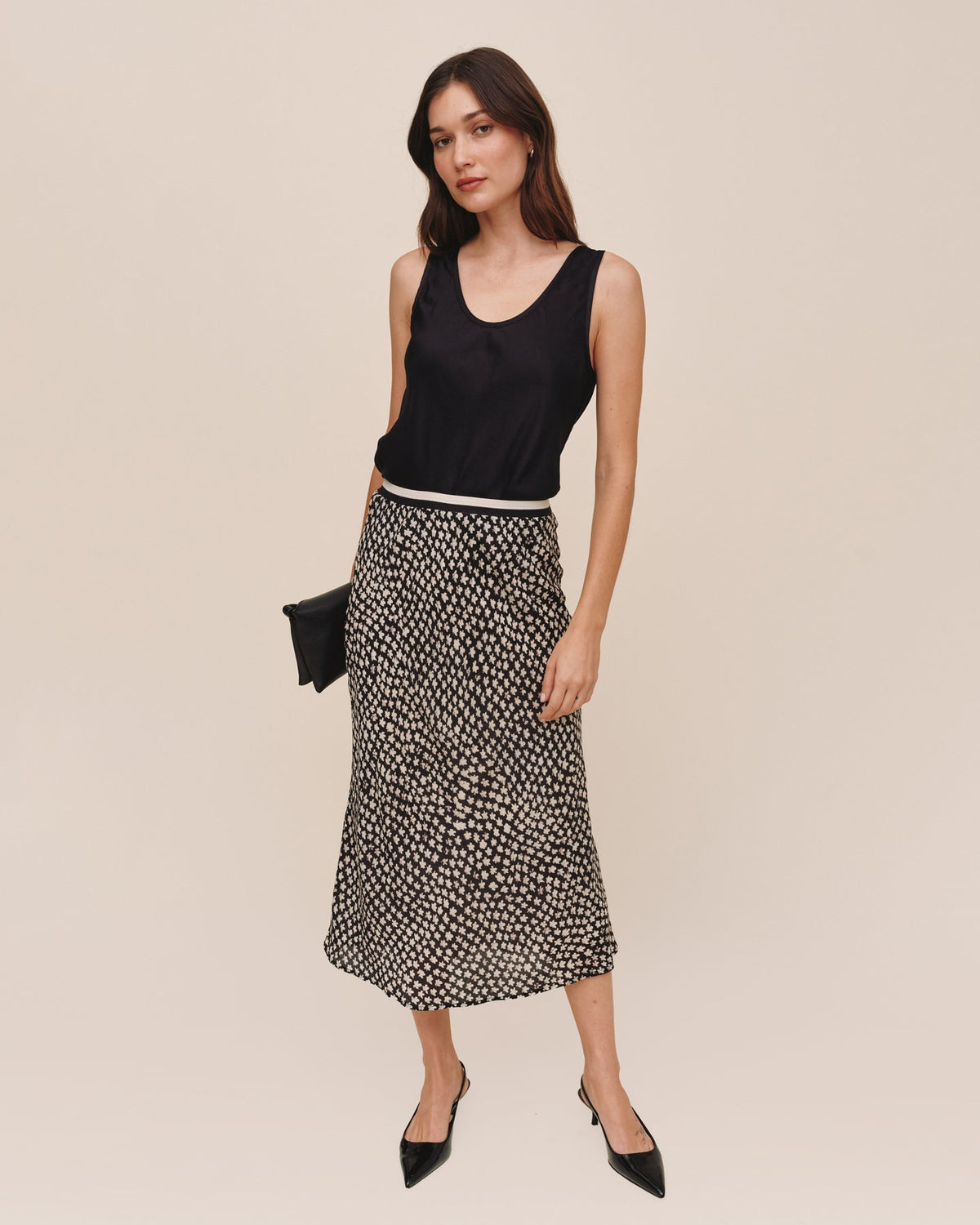 Bella Dahl Bias Skirt w/ Stripe Elastic Waistband