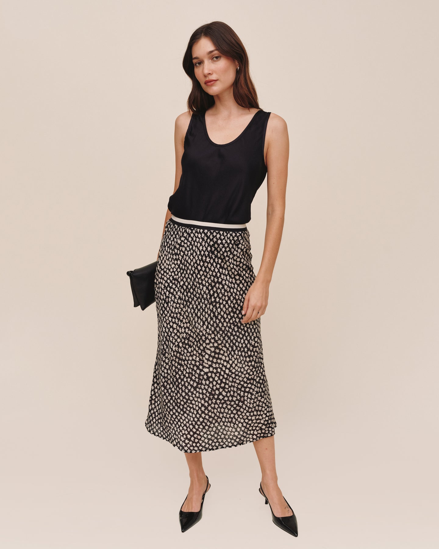 Bella Dahl Bias Skirt w/ Stripe Elastic Waistband