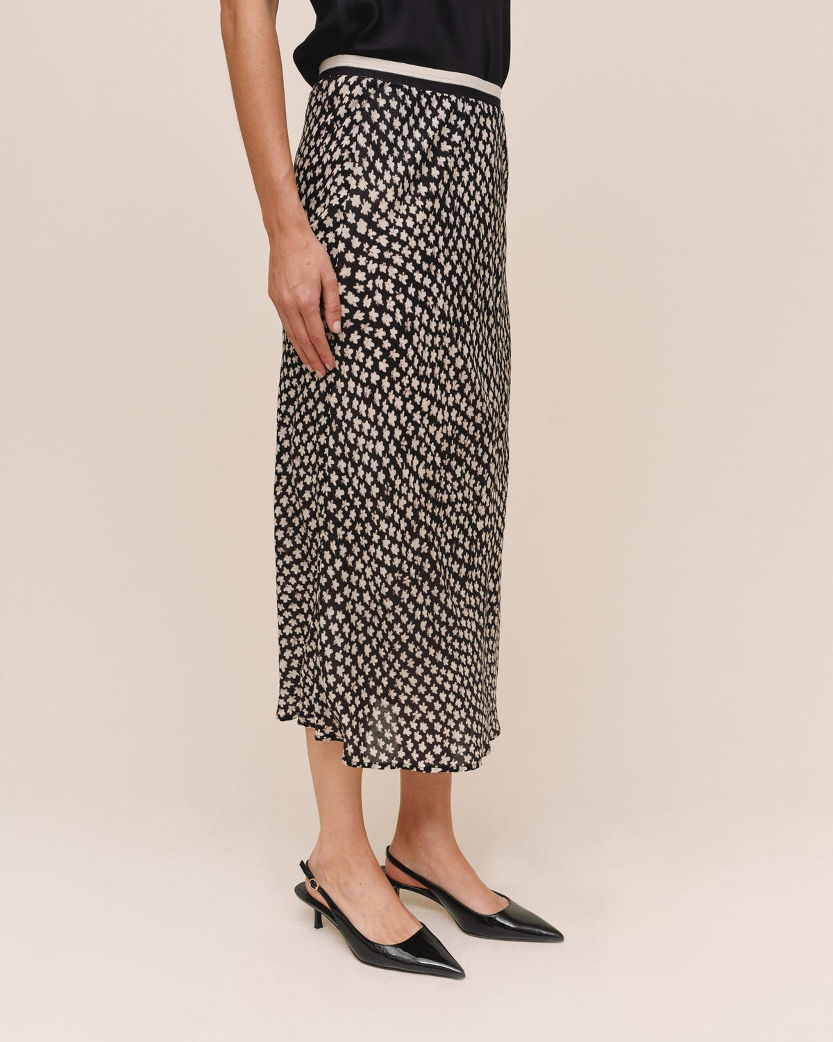 Bella Dahl Bias Skirt w/ Stripe Elastic Waistband
