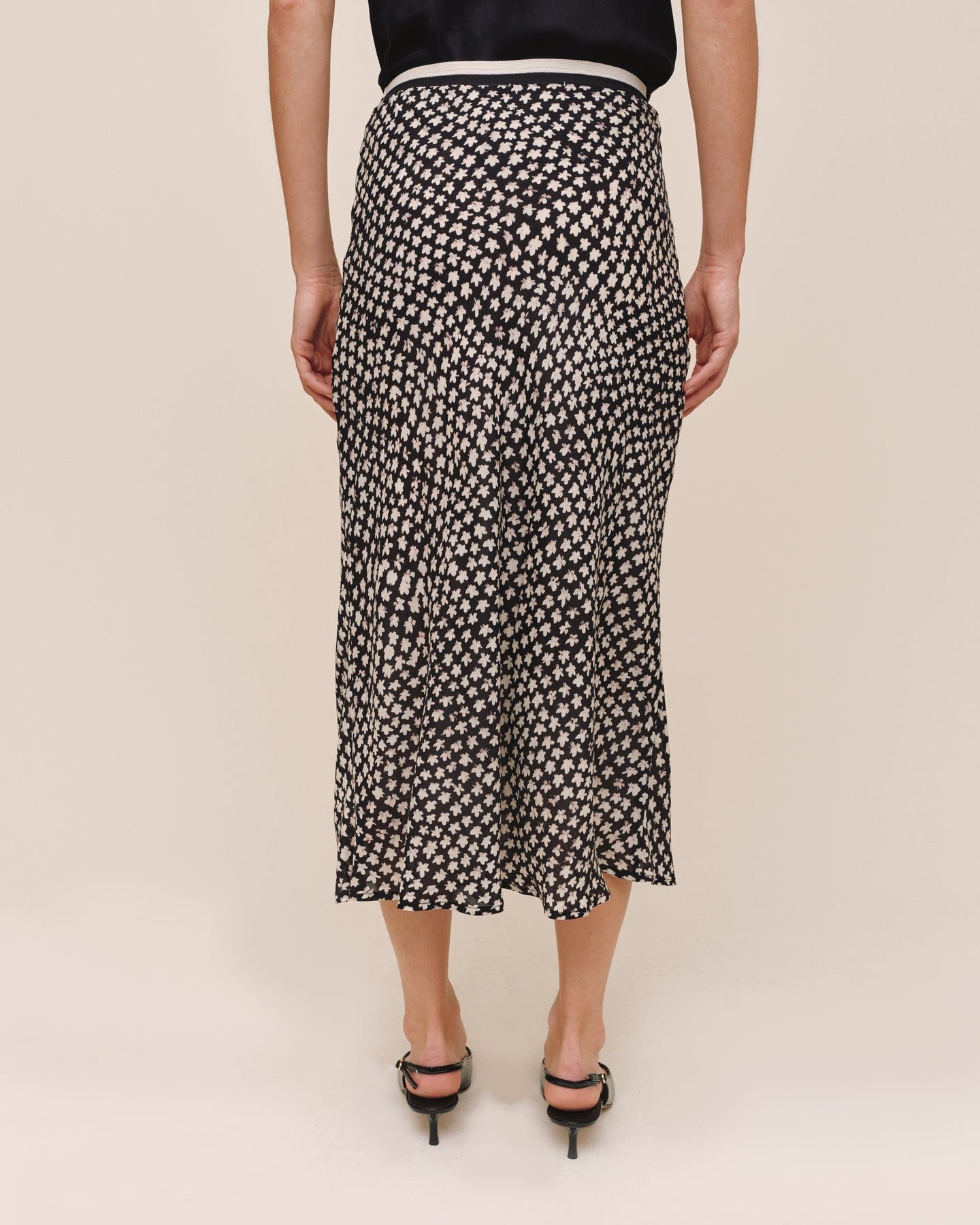 Bella Dahl Bias Skirt w/ Stripe Elastic Waistband