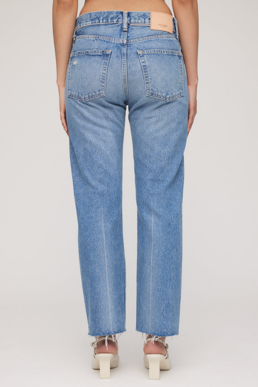 MOUSSY MV Garfield Straight Cropped in Light Blue
